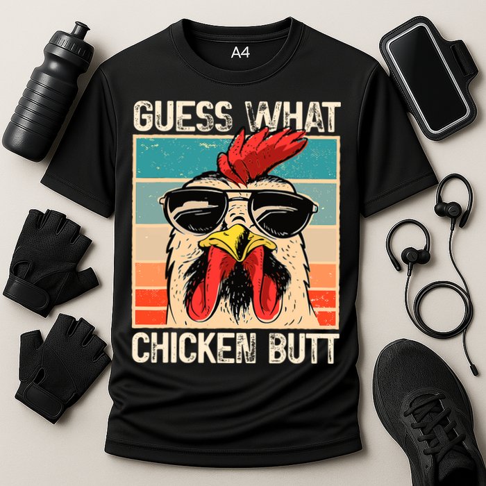 Guess What Chicken Butt Funny Chicken Meme Performance Shirt