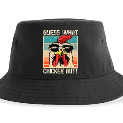 Guess What Chicken Butt Funny Chicken Meme Sustainable Bucket Hat