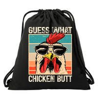 Guess What Chicken Butt Funny Chicken Meme Drawstring Bag