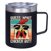 Guess What Chicken Butt Funny Chicken Meme 12oz Stainless Steel Coffee Mug