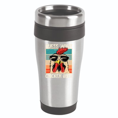 Guess What Chicken Butt Funny Chicken Meme 16oz Travel Tumbler