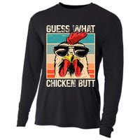 Guess What Chicken Butt Funny Chicken Meme Cooling Performance Long Sleeve Crew