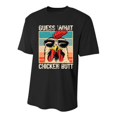 Guess What Chicken Butt Funny Chicken Meme Youth Performance Sprint T-Shirt