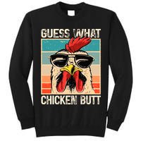 Guess What Chicken Butt Funny Chicken Meme Tall Sweatshirt