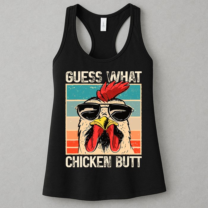 Guess What Chicken Butt Funny Chicken Meme Womens Tank Top