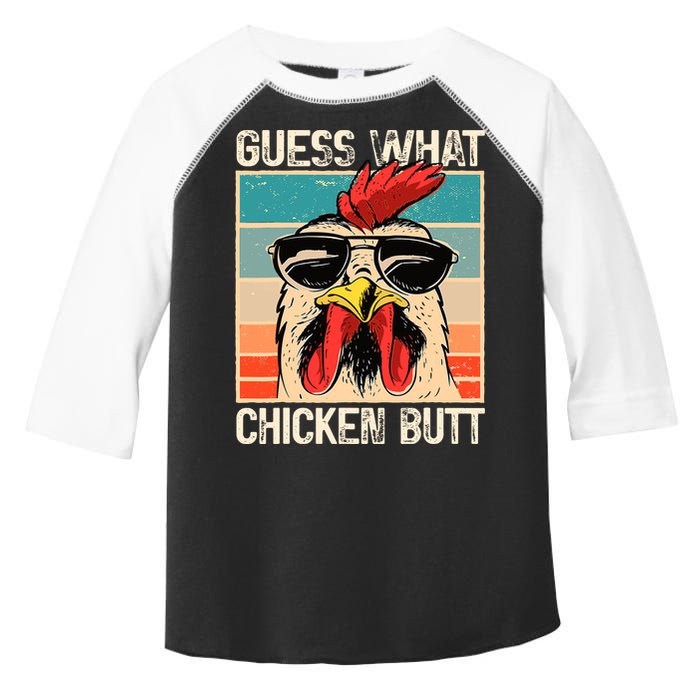 Guess What Chicken Butt Funny Chicken Meme Toddler Fine Jersey T-Shirt