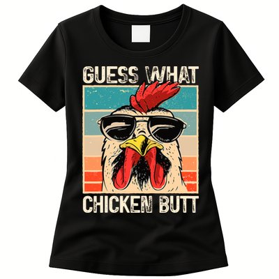 Guess What Chicken Butt Funny Chicken Meme Womens T-Shirt
