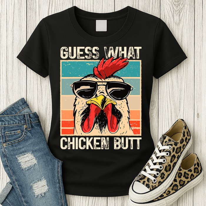 Guess What Chicken Butt Funny Chicken Meme Womens T-Shirt