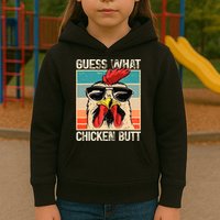 Guess What Chicken Butt Funny Chicken Meme Kids Hoodie