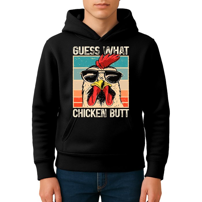 Guess What Chicken Butt Funny Chicken Meme Kids Hoodie