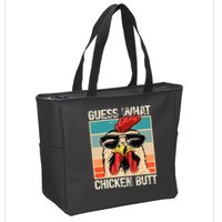 Guess What Chicken Butt Funny Chicken Meme Zip Tote Bag