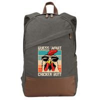 Guess What Chicken Butt Funny Chicken Meme Cotton Canvas Backpack
