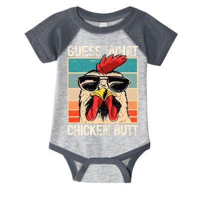 Guess What Chicken Butt Funny Chicken Meme Infant Baby Jersey Bodysuit