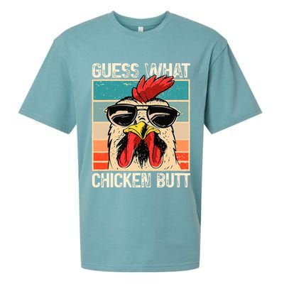 Guess What Chicken Butt Funny Chicken Meme Sueded Cloud Jersey T-Shirt