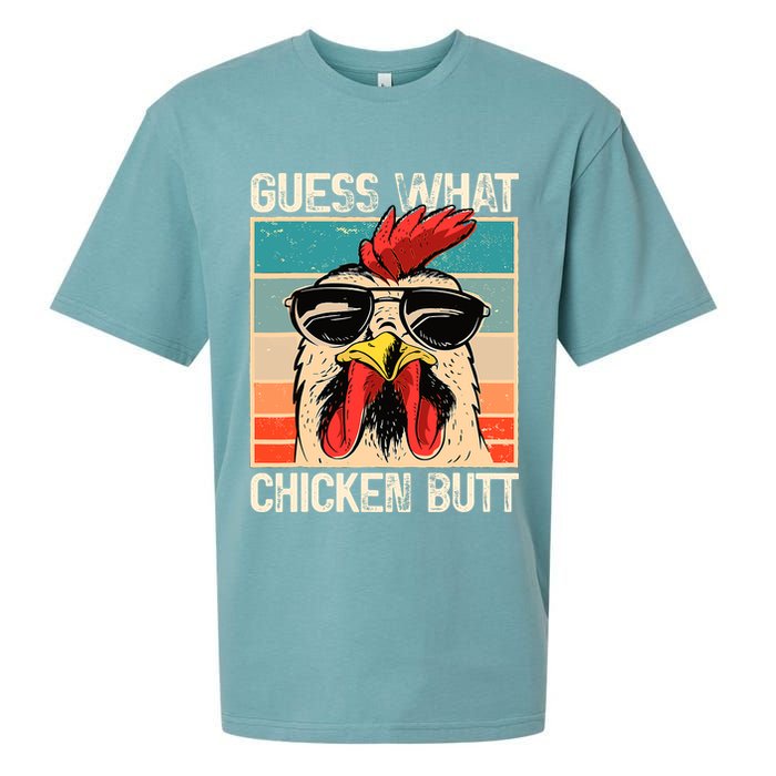 Guess What Chicken Butt Funny Chicken Meme Sueded Cloud Jersey T-Shirt