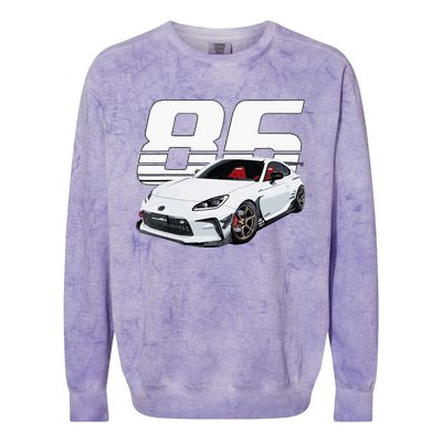 Gr86 White Car Colorblast Crewneck Sweatshirt