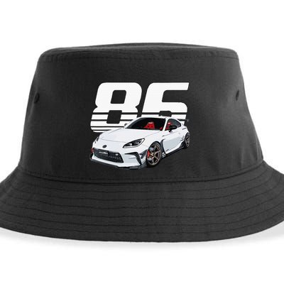 Gr86 White Car Sustainable Bucket Hat