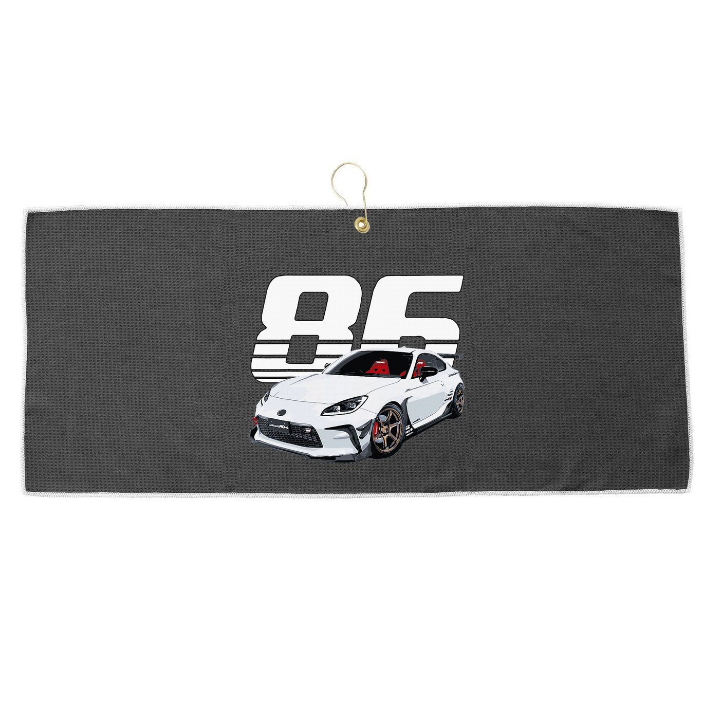 Gr86 White Car Large Microfiber Waffle Golf Towel