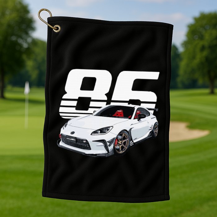 Gr86 White Car Golf Towel