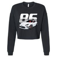Gr86 White Car Cropped Pullover Crew
