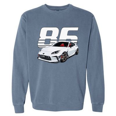 Gr86 White Car Garment-Dyed Sweatshirt