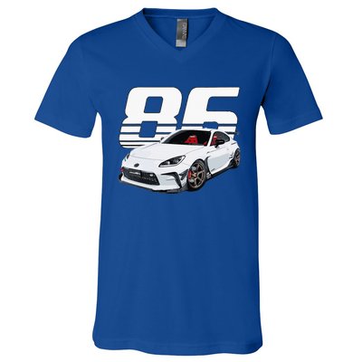 Gr86 White Car V-Neck T-Shirt