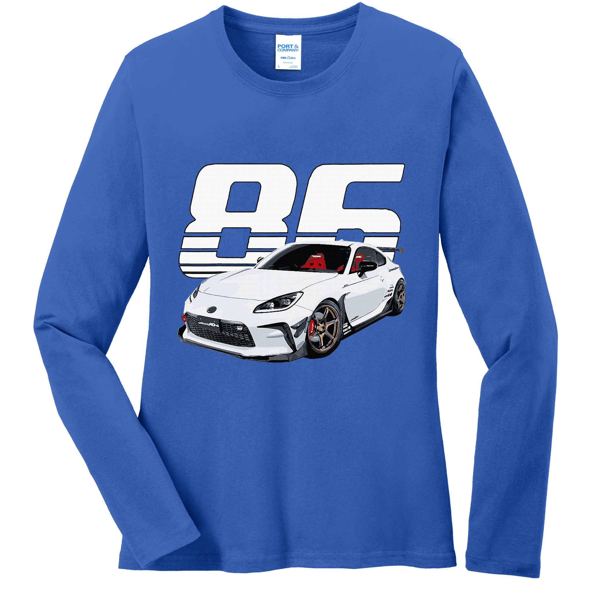 Gr86 White Car Ladies Long Sleeve Shirt