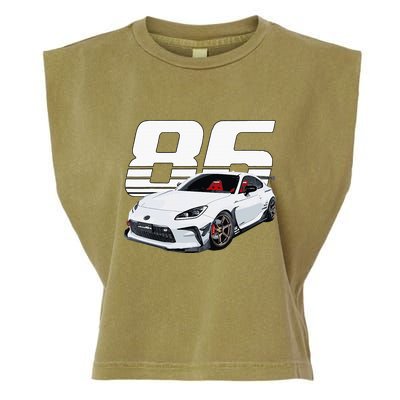 Gr86 White Car Garment-Dyed Women's Muscle Tee