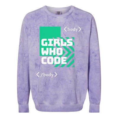 Girl Who Code Colorblast Crewneck Sweatshirt