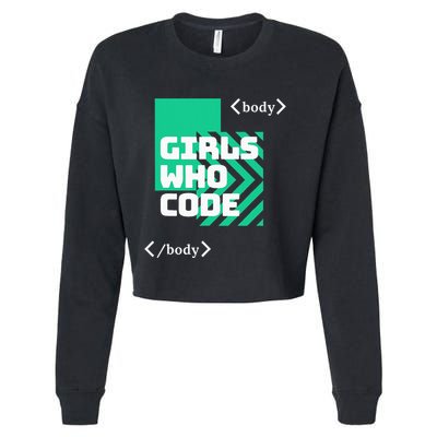 Girl Who Code Cropped Pullover Crew