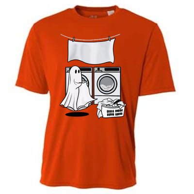 Ghost Wash Clothes Spooky Season Retro Halloween Cooling Performance Crew T-Shirt