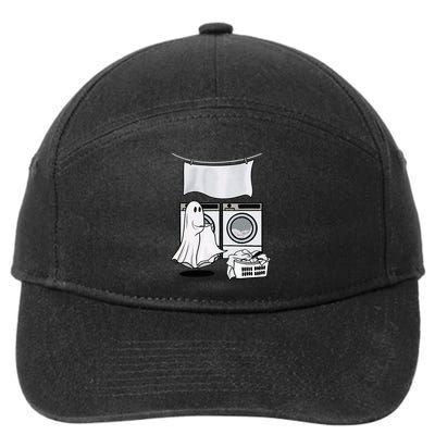 Ghost Wash Clothes Spooky Season Retro Halloween 7-Panel Snapback Hat