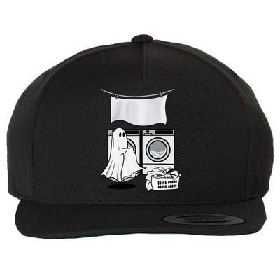 Ghost Wash Clothes Spooky Season Retro Halloween Wool Snapback Cap