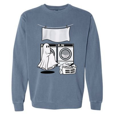 Ghost Wash Clothes Spooky Season Retro Halloween Garment-Dyed Sweatshirt