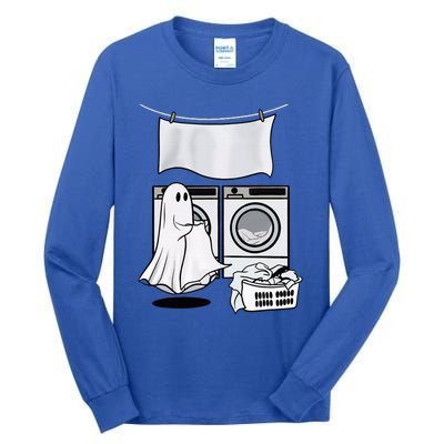 Ghost Wash Clothes Spooky Season Retro Halloween Tall Long Sleeve T-Shirt