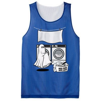 Ghost Wash Clothes Spooky Season Retro Halloween Mesh Reversible Basketball Jersey Tank