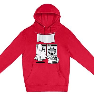 Ghost Wash Clothes Spooky Season Retro Halloween Premium Pullover Hoodie