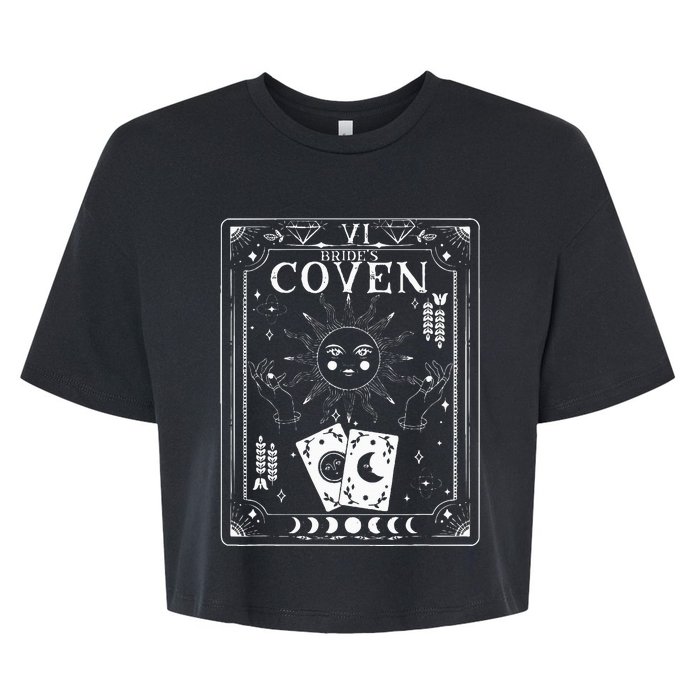 Gothic Witchy Coven Tarot Celestial Bachelorette Matching Bella+Canvas Jersey Crop Tee