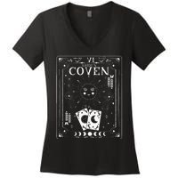 Gothic Witchy Coven Tarot Celestial Bachelorette Matching Women's V-Neck T-Shirt