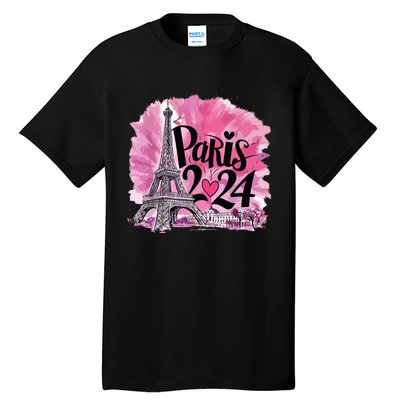 Girl Women Cute 2024 Eiffel Tower Love Paris Tall T-Shirt