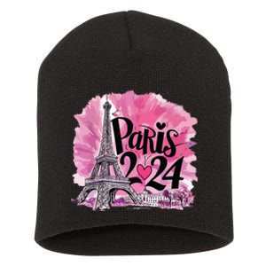 Girl Women Cute 2024 Eiffel Tower Love Paris Short Acrylic Beanie