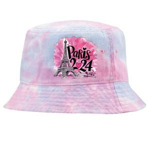 Girl Women Cute 2024 Eiffel Tower Love Paris Tie-Dyed Bucket Hat