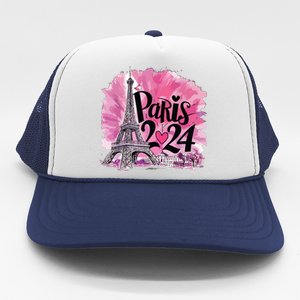 Girl Women Cute 2024 Eiffel Tower Love Paris Trucker Hat