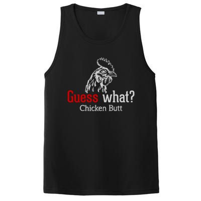 Guess What Chicken Butt Funny Animal Rooster Joke Humor Gift PosiCharge Competitor Tank