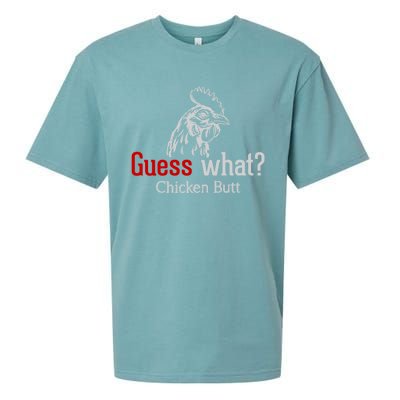 Guess What Chicken Butt Funny Animal Rooster Joke Humor Gift Sueded Cloud Jersey T-Shirt