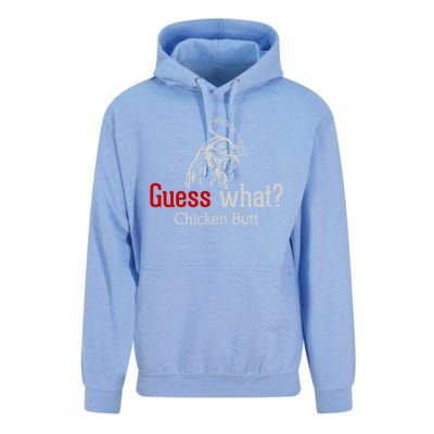 Guess What Chicken Butt Funny Animal Rooster Joke Humor Gift Unisex Surf Hoodie