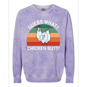 Guess What? Chicken Butt Funny Colorblast Crewneck Sweatshirt