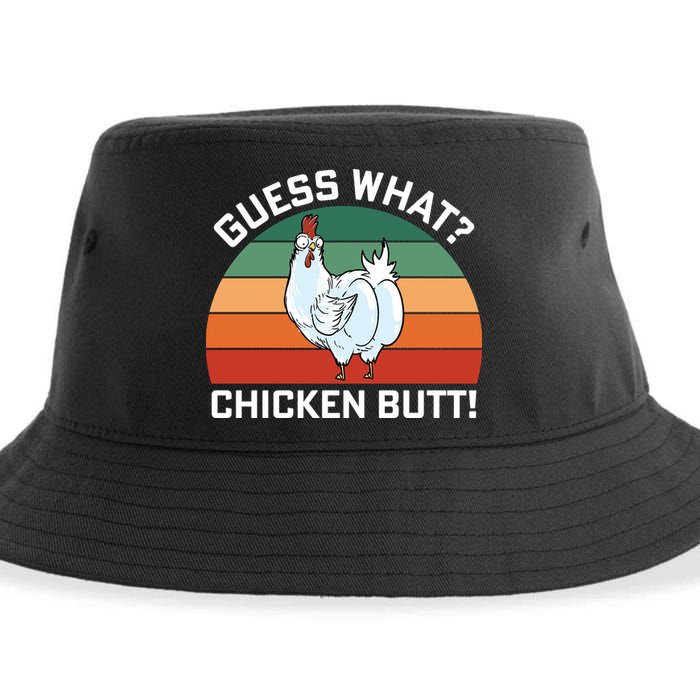 Guess What? Chicken Butt Funny Sustainable Bucket Hat