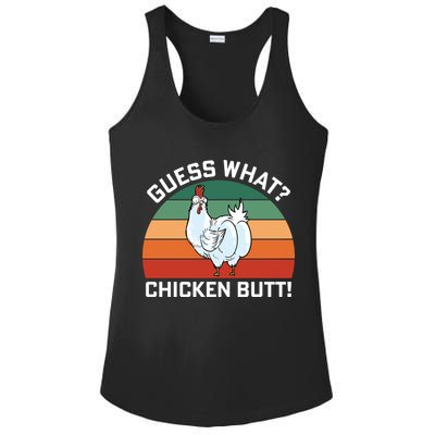Guess What? Chicken Butt Funny Ladies PosiCharge Competitor Racerback Tank