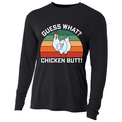 Guess What? Chicken Butt Funny Cooling Performance Long Sleeve Crew